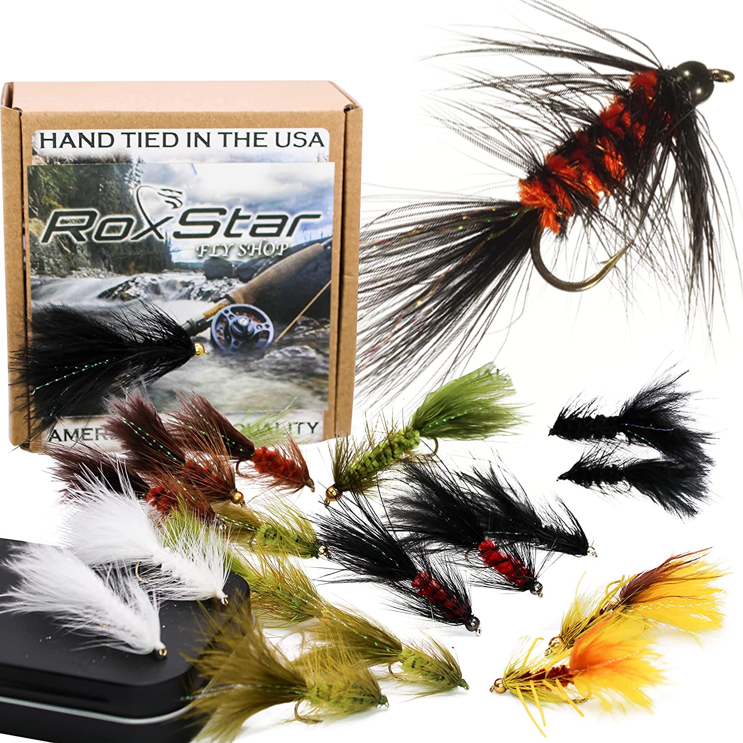 Sumind 24 Pieces Woolly Bugger Streamer Fly Fishing Flies India