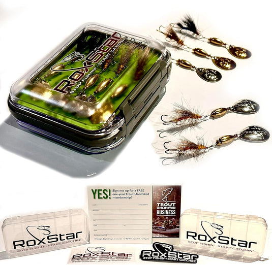 RoxStar Fly Shop Trophy Trout 24pk | Top Wet & Dry Flies for Trout. | Trout  Flies Proven Nationwide to Catch Fish! | Tied in-House Never Outsourced!